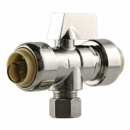 AMERICAN IMAGINATIONS 0.5 in. Unique Silver Ball Valve in Stainless Steel-Brass AI-37941